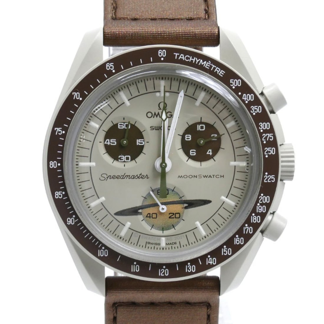 Swatch OMEGAxSwatch Battery-Powered Mission to Saturn SO33T100 Speedmaster Men's Watch (1 of 8)
