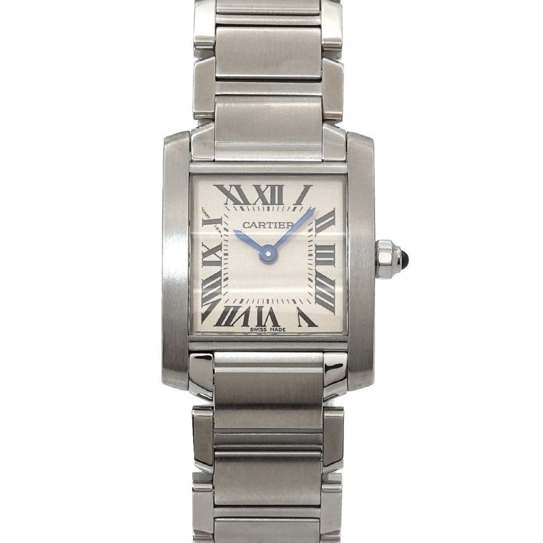 Cartier Tank Francaise SM W51008Q3 Women's Ivory Quartz Watch: --- Catalog ---Category: SizeWrist Size: 14.5cm / 5.7''Case Diameter: 20mm / 0.79''Category: DesignType: WristwatchGender: WomenColor (Dial): IvoryMaterial (Band): Stainless steelMaterial (Case): Stai