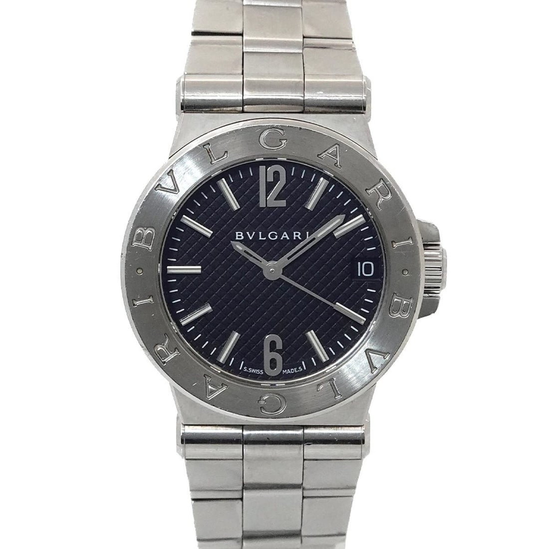 BVLGARI Diagono DG29S Women's Watch with Date Display, Black Quartz Movement: --- Catalog ---Category: SizeWrist Size: 14.5cm / 5.7''Case Diameter: 29mm / 1.14''Category: DesignType: WristwatchGender: WomenColor (Dial): BlackMaterial (Band): Stainless steelMaterial (Case): Stai