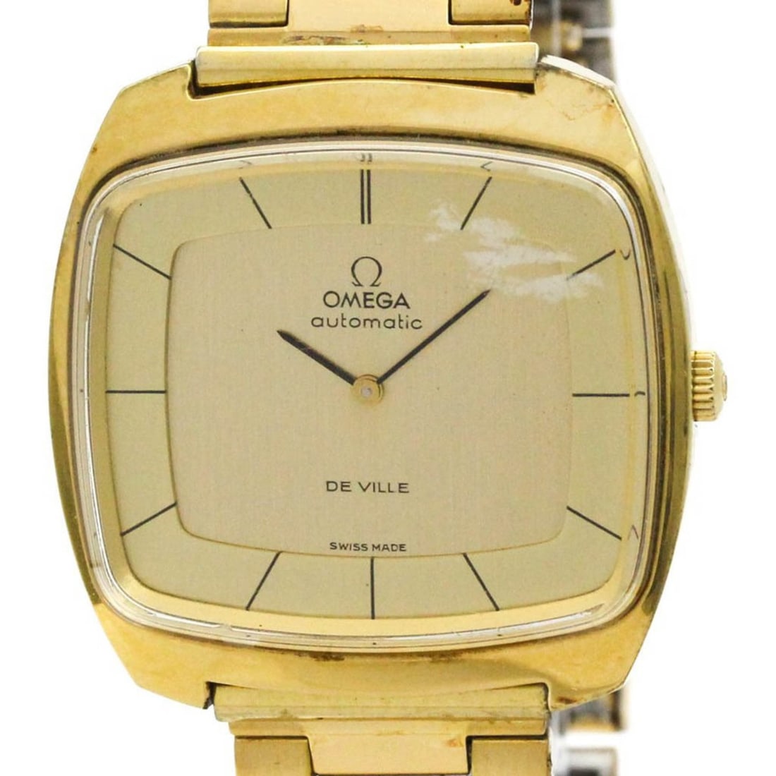 OMEGA De Ville Cal 711 Gold Plated Automatic Mens Watch 151.0051: --- Catalog ---Category: SizeCase Diameter: 36mm / 1.42''Category: DesignType: WristwatchStyle: Dress/FormalGender: MenColor (Dial): GoldMaterial (Band): Gold platedMaterial (Case): Gold platedCategor