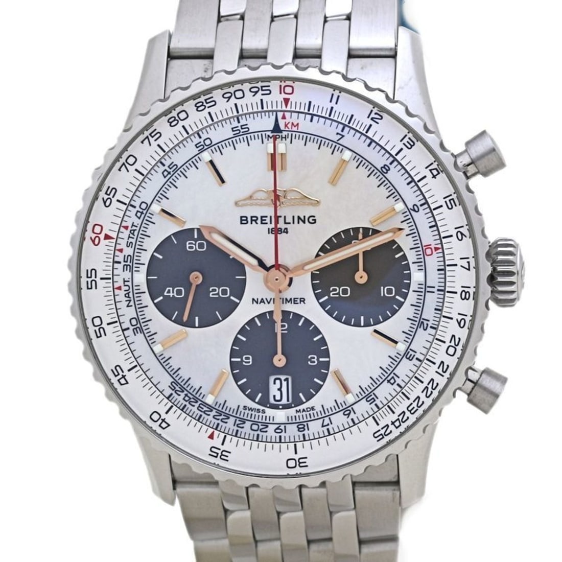 BREITLING Navitimer B01 Chronograph 41 AB0139211A1A1 AB0139 White Shell Men's Watch, Japan Limited (1 of 10)
