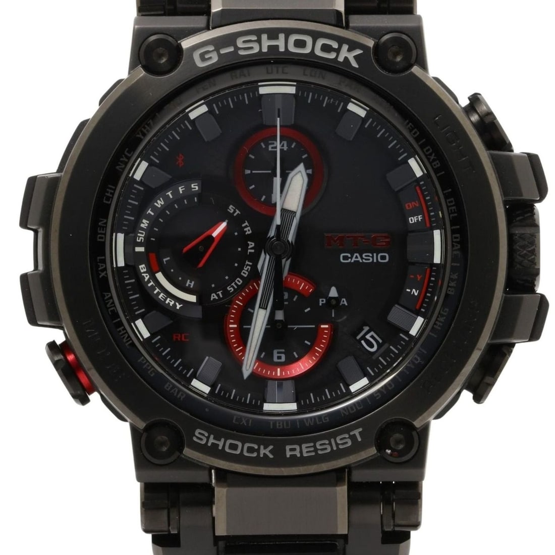 CASIO GSHOCK MTGB1000 Series MTGB1000B1AJF Black Stainless Steel Men's Analog Watch: --- Catalog ---Category: SizeWrist Size: 21cm / 8.26''Case Diameter: 51.7mm / 2.04''Category: DesignType: WristwatchGender: Men,WomenColor (Dial): BlackMaterial (Band): Plastic, Stainless steelMateria