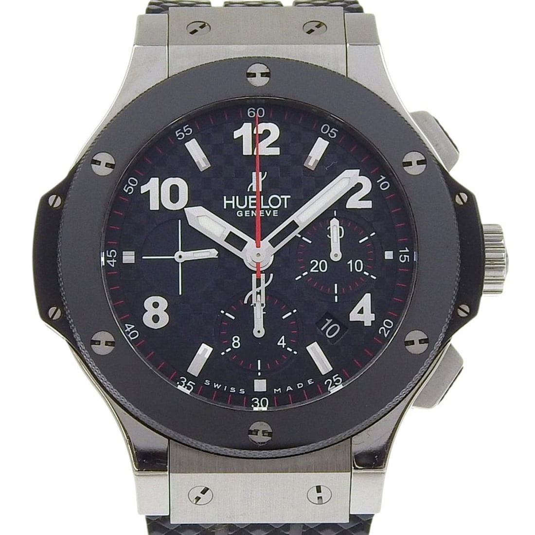 Hublot Big Bang Watch cal.HUB4100 301.SB.131.RX Stainless Steel x Ceramic Rubber Automatic: --- Catalog ---Category: SizeWrist Size: 16cm - 20.5cm / 6.29'' - 8.07''Case Diameter: 48mm / 1.89''Category: DesignType: WristwatchGender: MenColor (Dial): BlackMaterial (Band): Rubber, Stainless ste