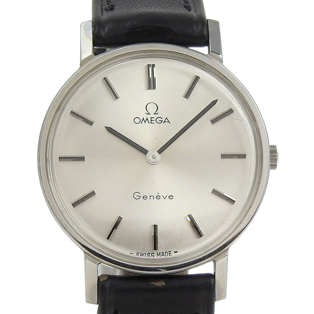 OMEGA Geneva watch cal.625 stainless steel x leather hand-wound analog display silver dial men's (1 of 10)