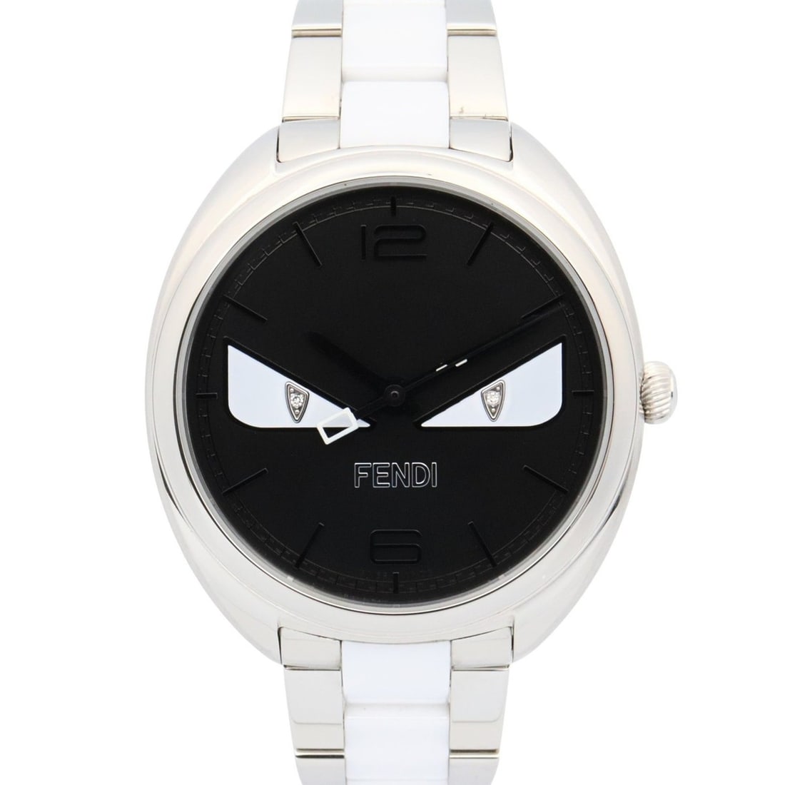 Fendi Bugs Monster Watch, Stainless Steel, Women's, Black, 21000M: --- Catalog ---Category: SizeWrist Size: 14.5cm / 5.7''Case Diameter: 34mm / 1.34''Category: DesignType: WristwatchGender: WomenColor (Dial): BlackMaterial (Band): Stainless steelMaterial (Case): Stai