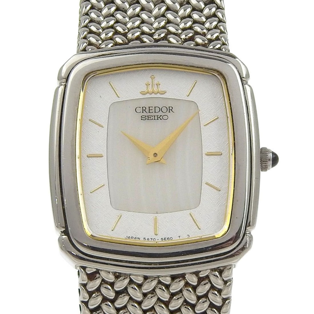 Seiko Credor Watch 5A70-3C30 Stainless Steel Made in Japan Quartz Analog Display Silver Dial CREDOR: --- Catalog ---Category: SizeWeight: 40.8g / 1.43oz.Band Width: 16mm / 0.63''Wrist Size: 16.5cm / 6.49''Case Diameter: 22mm / 0.87''Case Thickness: 5mm / 0.2''Category: DesignType: WristwatchGender: W