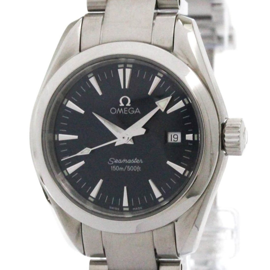 OMEGA Seamaster Aqua Terra Steel Quartz Ladies Watch 2577.80 Polished: --- Catalog ---Category: SizeCase Diameter: 29mm / 1.14''Category: DesignType: WristwatchStyle: SportGender: WomenColor (Dial): BlueMaterial (Band): Stainless steelMaterial (Case): Stainless steelCate