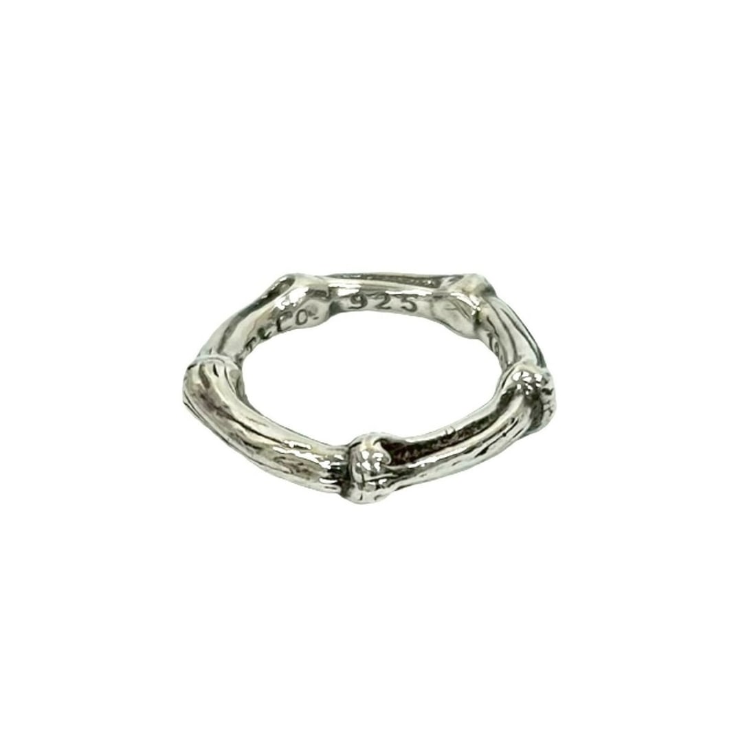 TIFFANY & Co. Tiffany Bamboo Ring, 925 Sterling Silver, Size 11, Men's and Women's Accessories,: --- Catalog ---Category: SizeJP Size: 11US Size: 6Category: DesignType: Band ringColor: SilverGender: Men,WomenMaterial: Silver 925Category: GeneralBrand: Tiffany--- Item List ---Section: ConditionRan