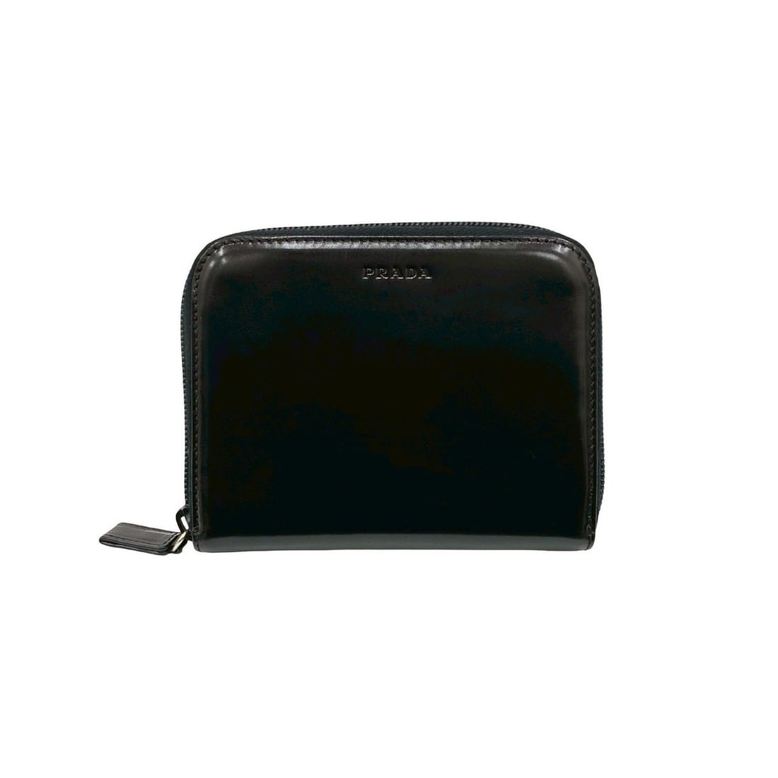 PRADA Prada Leather Bifold Wallet with Round Zip and Bill Compartment, Black, 53509 (1 of 18)