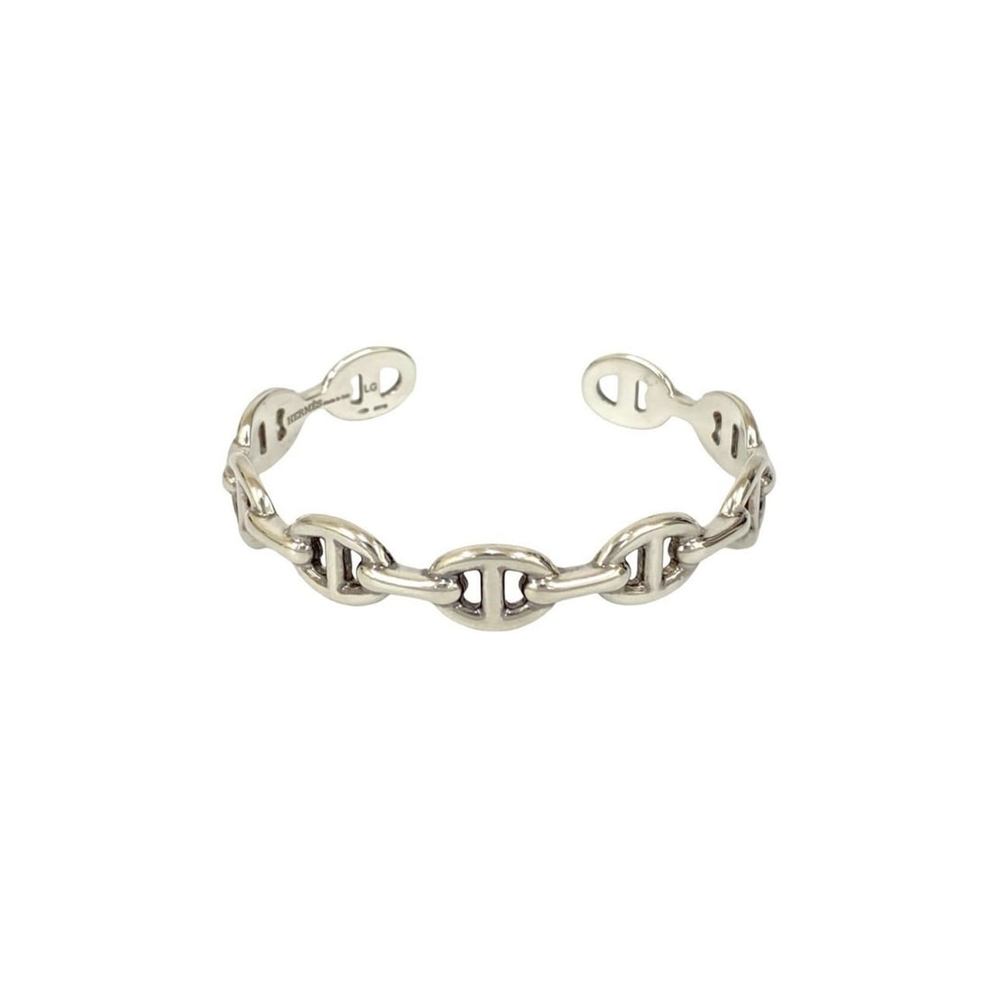 HERMES Ancienne Bangle Bracelet in Silver 925 (70333): --- Catalog ---Category: SizeLength: 17cm / 6.69''Category: DesignType: BangleColor: SilverGender: WomenMaterial: Silver 925Category: GeneralBrand: Hermes--- Item List ---Section: ConditionRanking: Ra