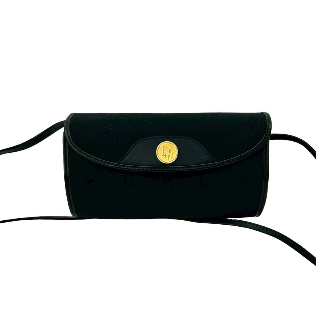 Christian Dior Honeycomb Canvas and Leather Shoulder Bag/Pochette in Black 98118: --- Catalog ---Category: SizeSize (HxWxD): 12.5cm x 22cm x 6.5cm / 4.92'' x 8.66'' x 2.55''Category: DesignType: Pochette, Shoulder bagColor: BlackGender: WomenMaterial: Canvas , Leather Category: Gen