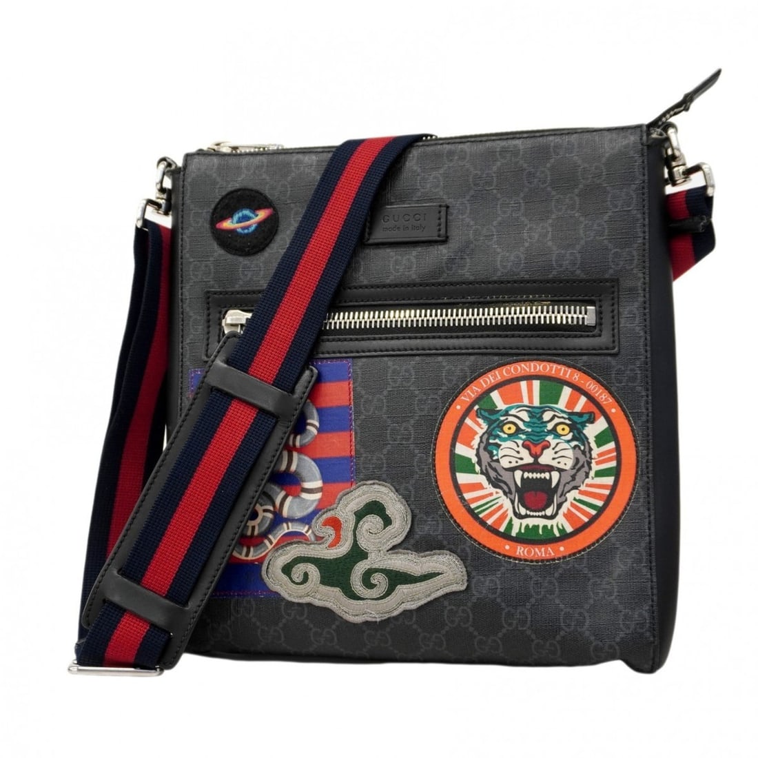 Gucci GG Supreme Sherry Line Shoulder Bag 474137 Black Multicolor Men's: --- Catalog ---Category: SizeSize (HxWxD): 29cm x 27cm x 4cm / 11.41'' x 10.62'' x 1.57''Category: DesignType: Shoulder bagColor: Black, Multi-colorGender: MenMaterial: PVC Hardware Color: SilverCateg