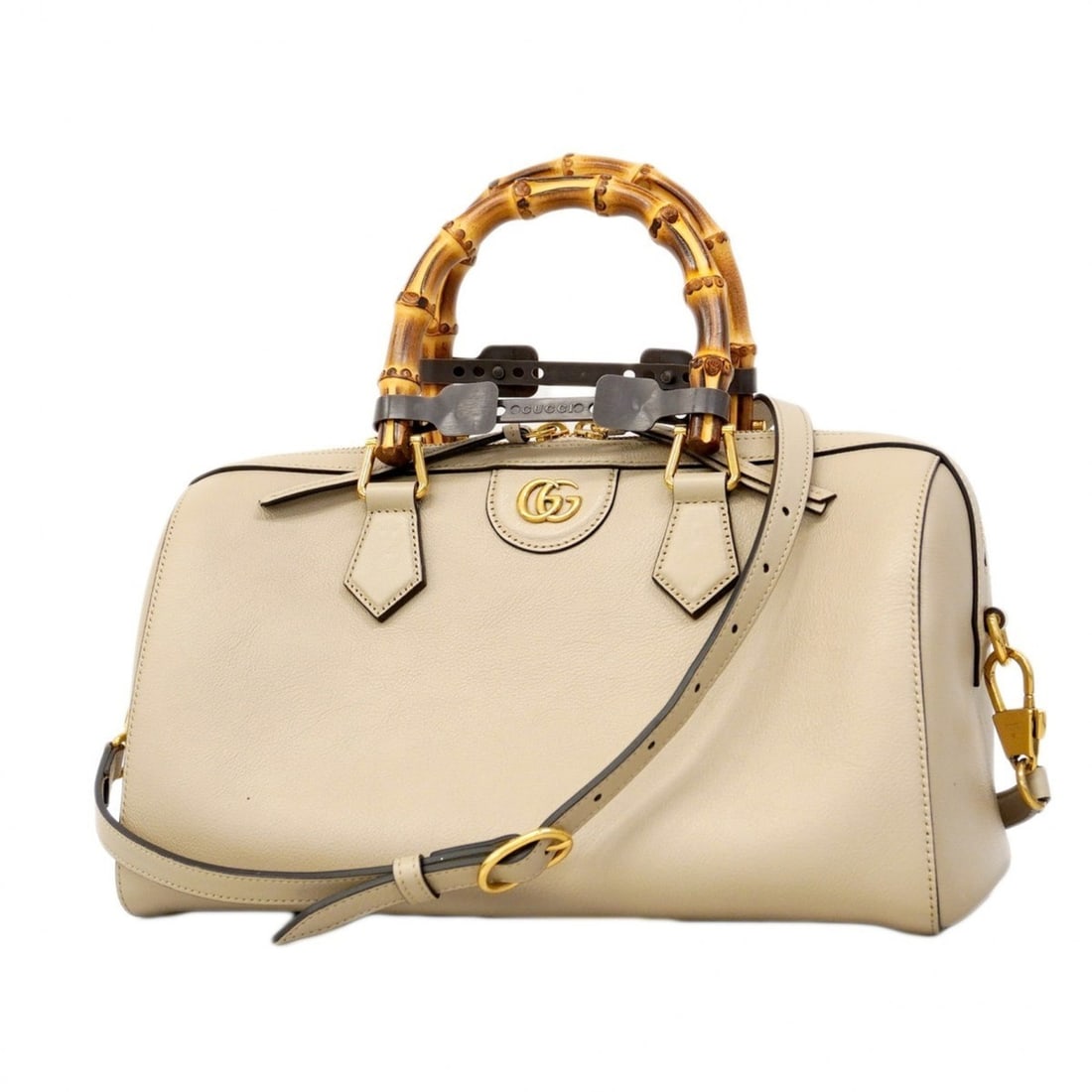 Gucci GG Marmont Bamboo Handbag 655663, Beige Leather, 2-Way Bag for Women: --- Catalog ---Category: SizeSize (HxWxD): 17cm x 30cm x 16cm / 6.69'' x 11.81'' x 6.29''Category: DesignType: HandbagColor: BeigeGender: WomenMaterial: Leather Hardware Color: GoldCategory: GeneralMP