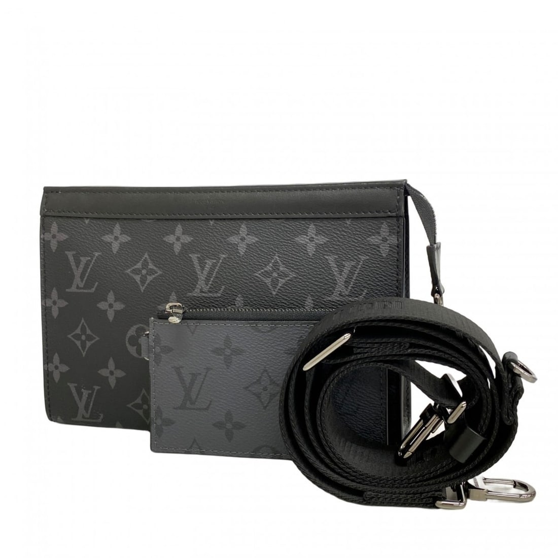 Louis Vuitton Monogram Eclipse Gaston Wearable Wallet Shoulder Bag M81124 Black Men's (1 of 8)