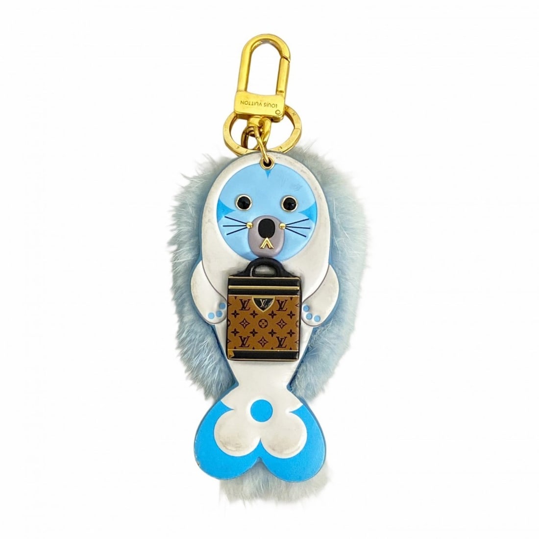 Louis Vuitton Porte-Cles Keychain Charm with LV Seal, M00550, Light Blue, Women's: --- Catalog ---Category: SizeSize (HxWxD): 17.5cm x 7cm x 3.5cm / 6.88'' x 2.75'' x 1.37''Category: DesignType: KeyringColor: Light blueGender: WomenCategory: GeneralMPN: M00550Brand: Louis Vuitton---