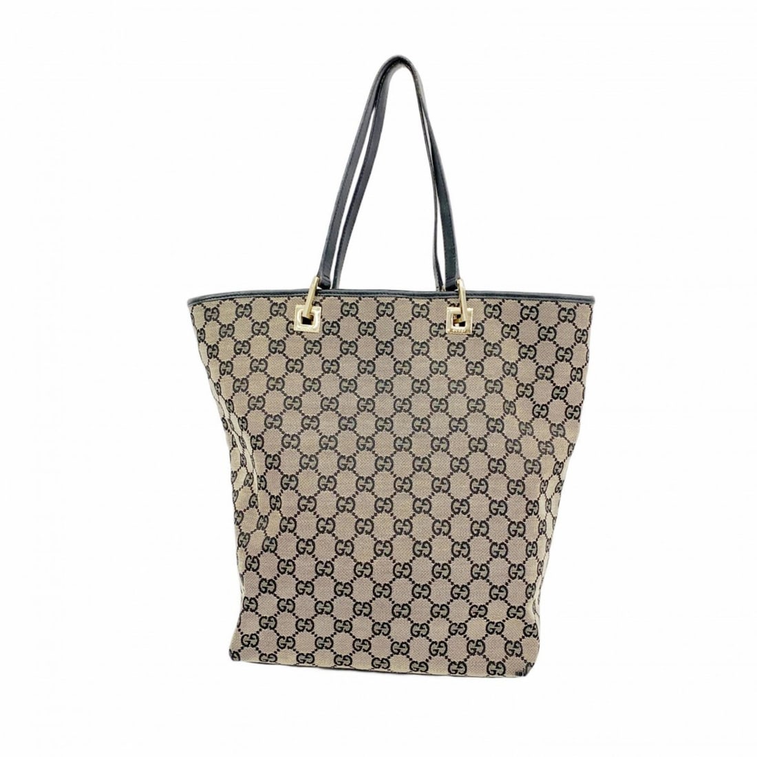 Gucci Tote Bag GG Canvas 002 1098 Black Beige Champagne Women's (1 of 12)