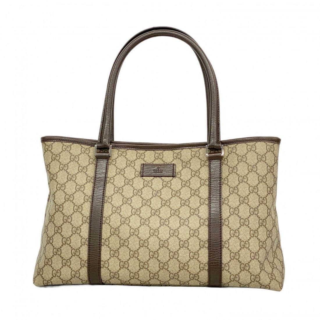 Gucci GG Supreme Tote Bag 114595 Beige Brown Women's: --- Catalog ---Category: SizeSize (HxWxD): 23.5cm x 37.5cm x 14.5cm / 9.25'' x 14.76'' x 5.7''Category: DesignType: Tote bagColor: Beige, BrownGender: WomenMaterial: PVC Hardware Color: SilverCategory