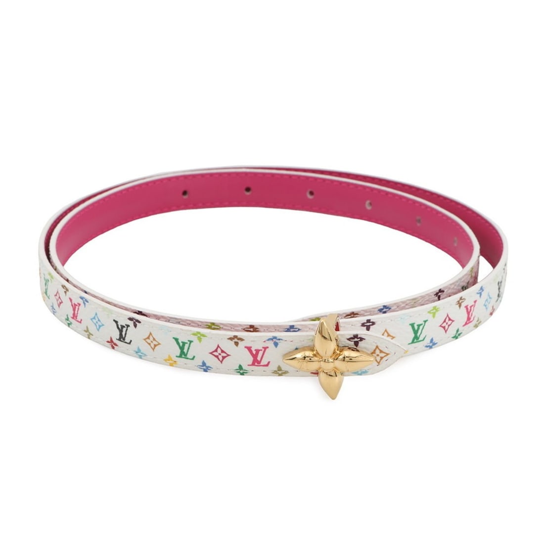 Louis Vuitton Monogram Multicolore LV TM 15mm Reversible Belt, Size 80, M8992U, by Takashi Murakami,: --- Catalog ---Category: SizeLength: 73cm - 88cm / 28.74'' - 34.64''Category: DesignType: Standard beltColor: Multi-color, WhiteGender: WomenMaterial (Strap): Monogram Multicolore Category: GeneralMPN