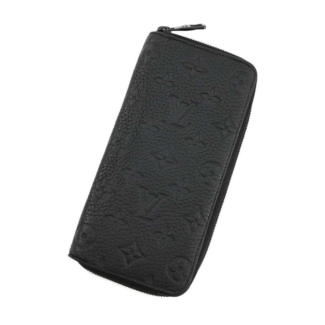 Louis Vuitton Monogram Taurillon Leather Zippy Wallet Vertical M69047, Round Black Wallet, LOUIS (1 of 17)