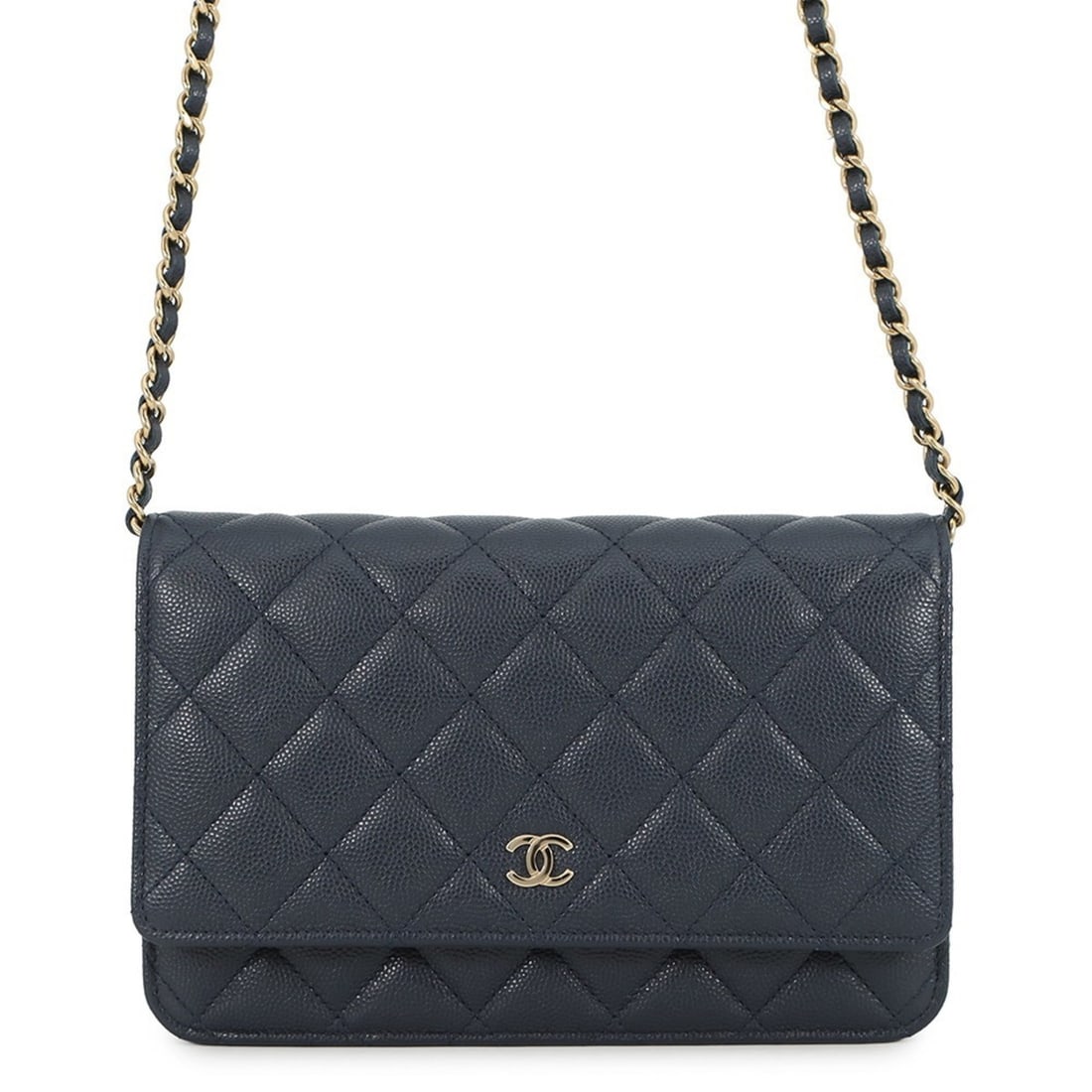 Chanel wallet chain classic matelasse coco mark caviar skin AP0250 CHANEL black women's WALLET: --- Catalog ---Category: SizeSize (HxWxD): 12.5cm x 19cm x 2.5cm / 4.92'' x 7.48'' x 0.98''Category: DesignType: Chain/Shoulder walletColor: NavyGender: WomenMaterial: Grained Calfskin Category: Gener