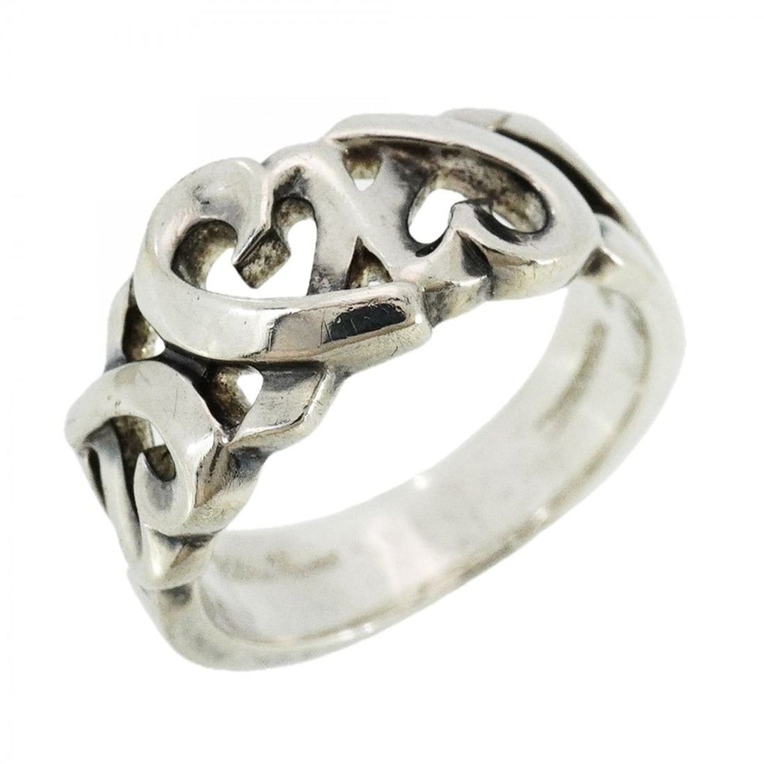 Tiffany & Co. Triple Loving Heart Ring, Silver 925, Size 14, Women's: --- Catalog ---Category: SizeJP Size: 14US Size: 7Category: DesignType: Band ringGender: WomenMaterial: Silver 925Category: GeneralBrand: Tiffany--- Item List ---Section: ConditionRanking: Rank AB