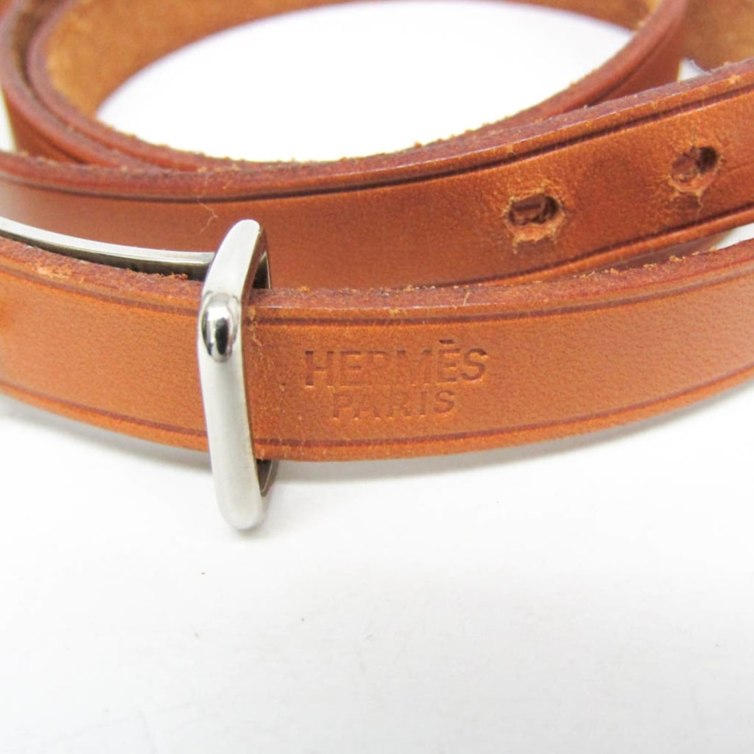 Hermes API II Choker Leather Bangle Brown - 11