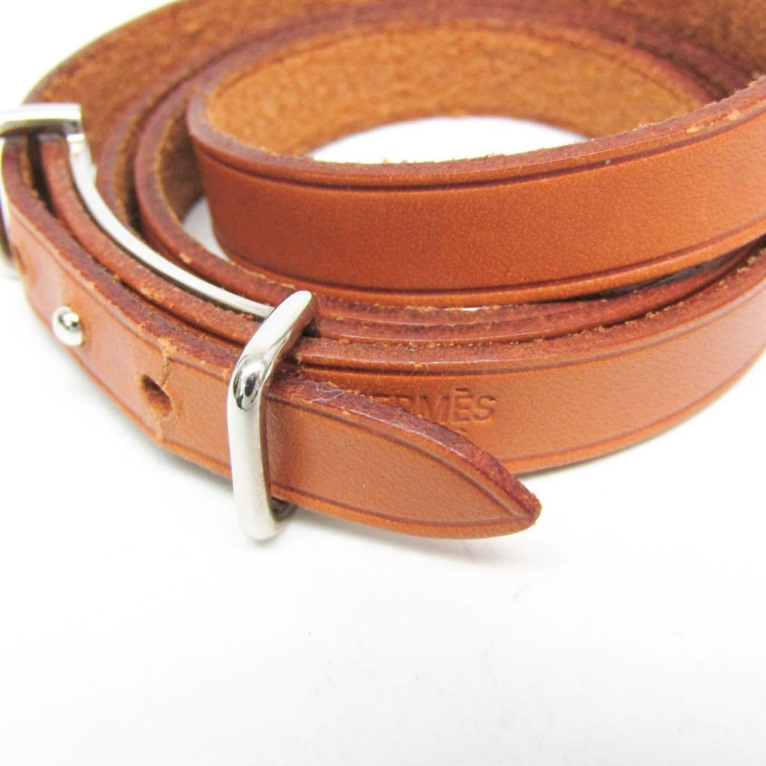 Hermes API II Choker Leather Bangle Brown - 3