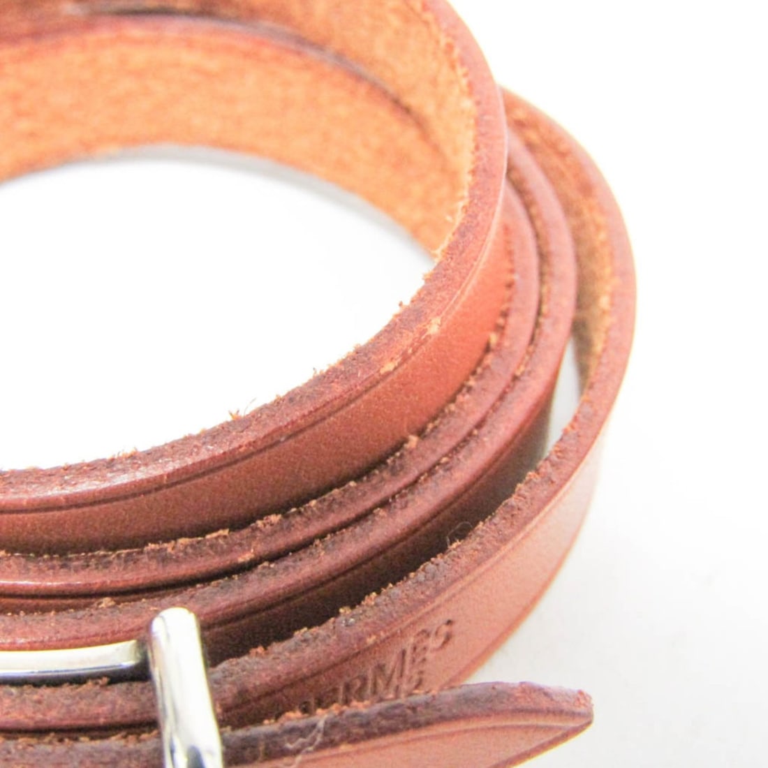 Hermes API II Choker Leather Bangle Brown - 6