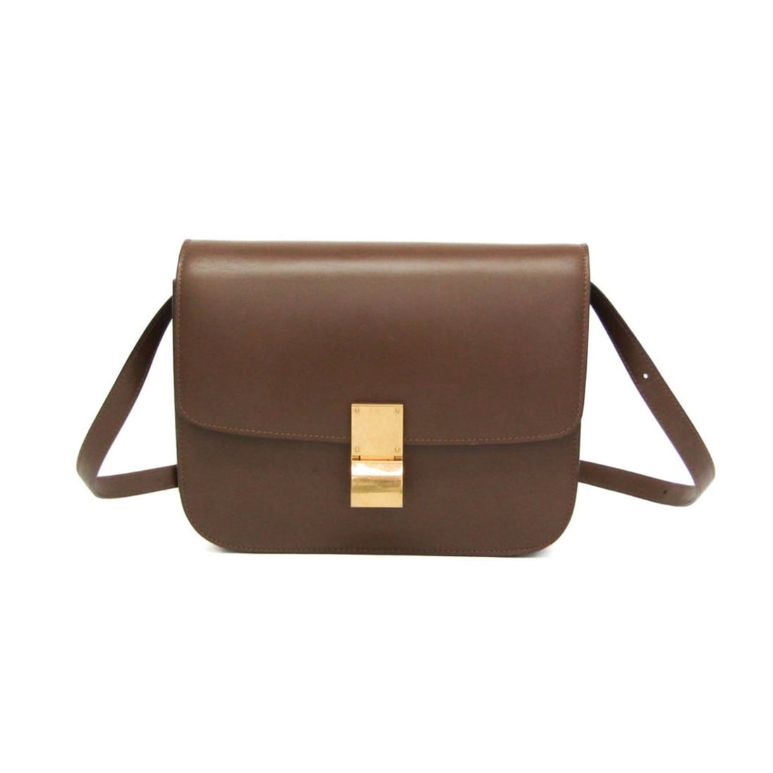 Celine Classic Box Medium 189173 Women's Leather Shoulder Bag Brown,Camel: --- Catalog ---Category: SizeSize (HxWxD): 18cm x 24cm x 6cm / 7.08'' x 9.44'' x 2.36''Strap Length: 55cm - 97cm / 21.65'' - 38.18''Category: DesignType: Shoulder bagColor: Brown, CamelGender: