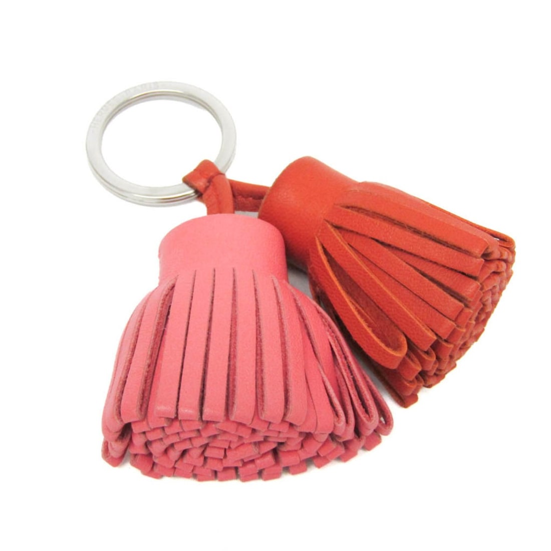 Hermes Carmen Uno Dos Keyring (Brown,Pink): --- Catalog ---Category: SizeWeight: 20.1g / 0.7oz.Size (HxWxD): 9.5cm x 6cm / 3.74'' x 2.36''Ring Diameter: 3cm / 1.18''Category: DesignType: KeyringColor: Brown, PinkGender: Men,WomenMaterial:
