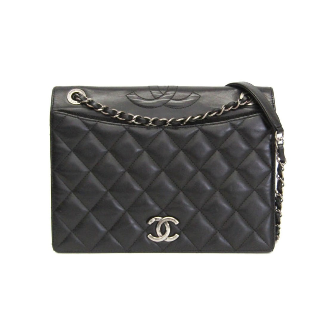 Chanel Matelasse Chain Shoulder Bag Women's Leather Shoulder Bag Black (1 of 18)