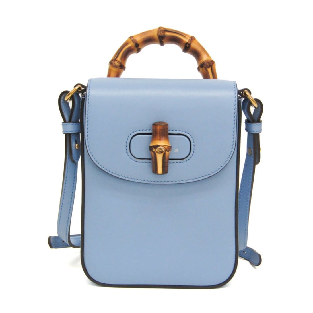 Gucci Bamboo 702106 Women's Leather Backpack,Handbag,Shoulder Bag Blue: --- Catalog ---Category: SizeSize (HxWxD): 18cm x 13cm x 4cm / 7.08'' x 5.11'' x 1.57''Strap Length: 108cm - 134cm / 42.51'' - 52.75''Handle Length: 20cm / 7.87''Category: DesignType: Backpack, Handba