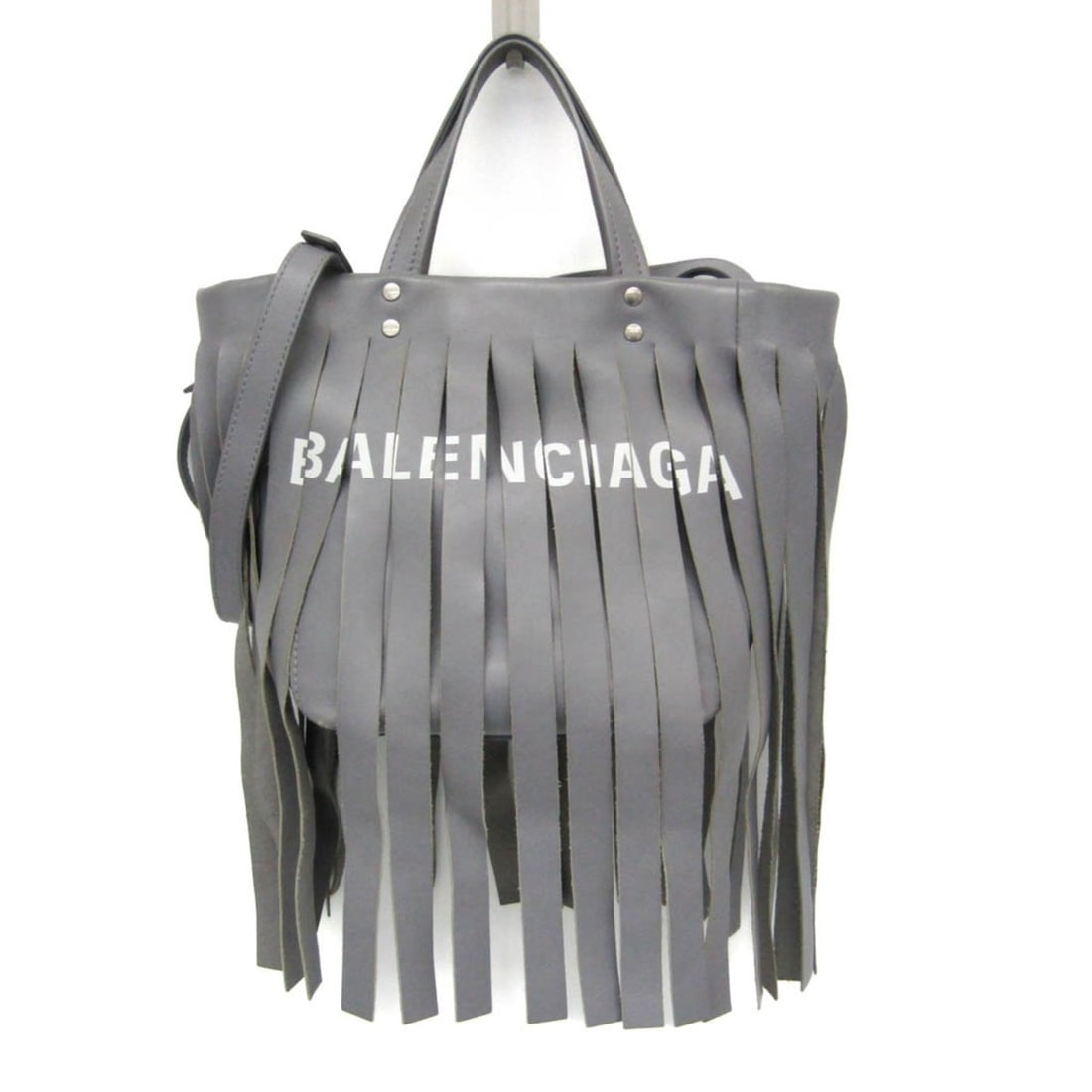 Balenciaga Laundry Cabas XS Fringe 517842 Women's Leather Handbag,Shoulder Bag Gray (1 of 20)