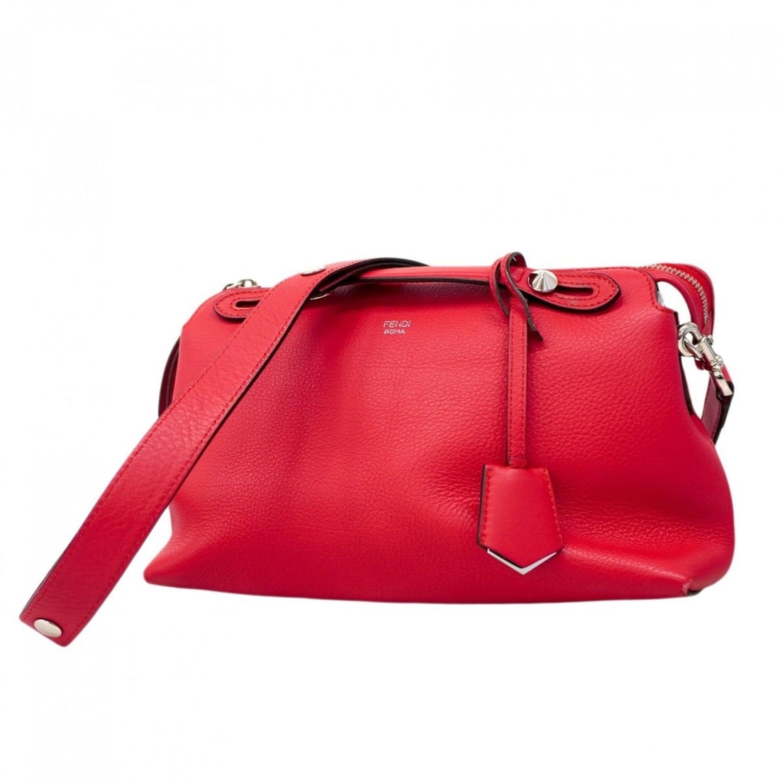 Fendi By the Way Handbag, Leather, Red, 2-Way Bag, Women's, P2134761 (1 of 15)