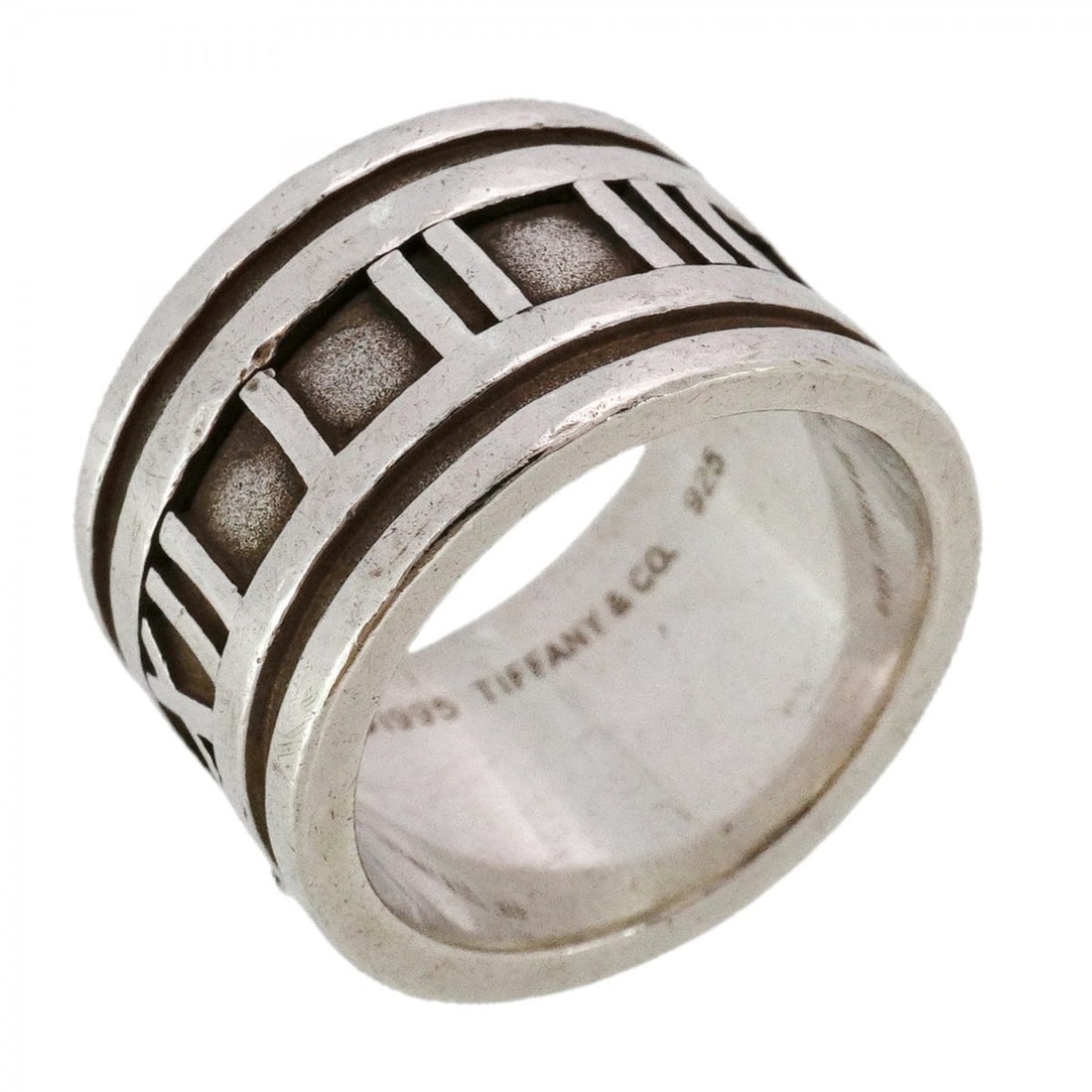 Tiffany Atlas Wide Ring, Silver 925, Size 10, Women's: --- Catalog ---Category: SizeJP Size: 10US Size: 5.5Category: DesignType: Band ringGender: WomenMaterial: Silver 925Category: GeneralBrand: Tiffany--- Item List ---Section: ConditionRanking: Rank AB