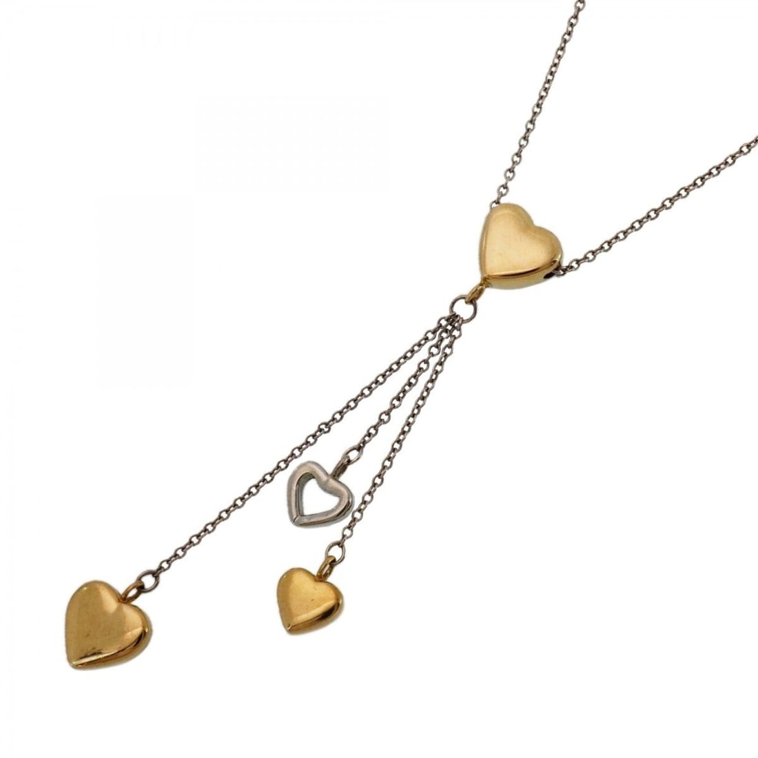 Tiffany Necklace Multi-Heart Drop 18K Yellow Gold 18KWG White Women's: --- Catalog ---Category: SizePendant Size: 56.9mm x 8mm / 2.24'' x 0.31''Neck Circumference: 41 cm / 16.14''Category: DesignGender: WomenMaterial: White gold (18K), Yellow gold (18K)Necklace Type: