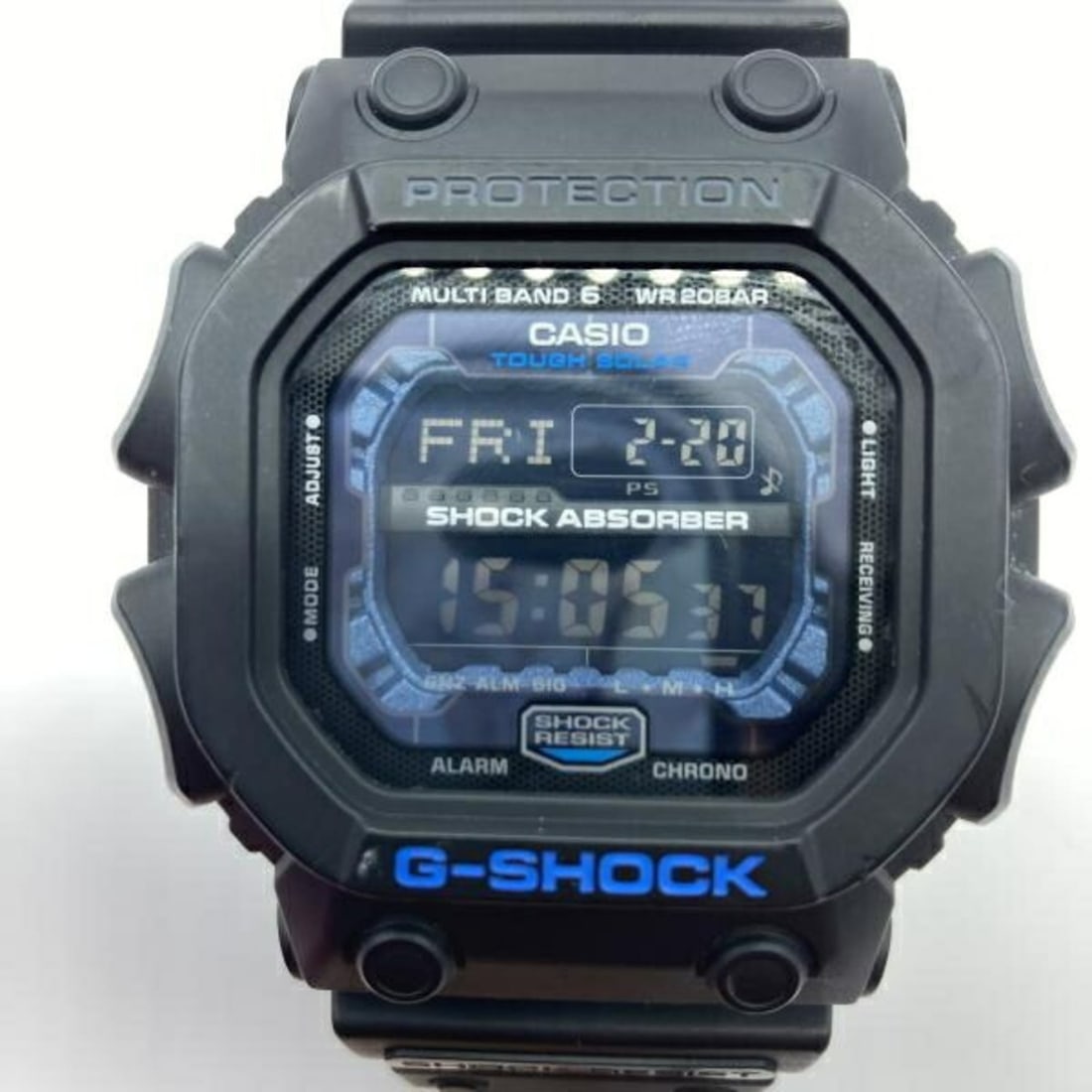 Casio G-SHOCK Watch GXW-56E-1JF Tough Solar Multi-Band 6 Black Blue: --- Catalog ---Category: SizeCase Diameter: 35mm / 1.38''Category: DesignType: WristwatchGender: MenCategory: GeneralBrand: CasioCategory: MovementMovement: Solar--- Item List ---Section: ConditionRan