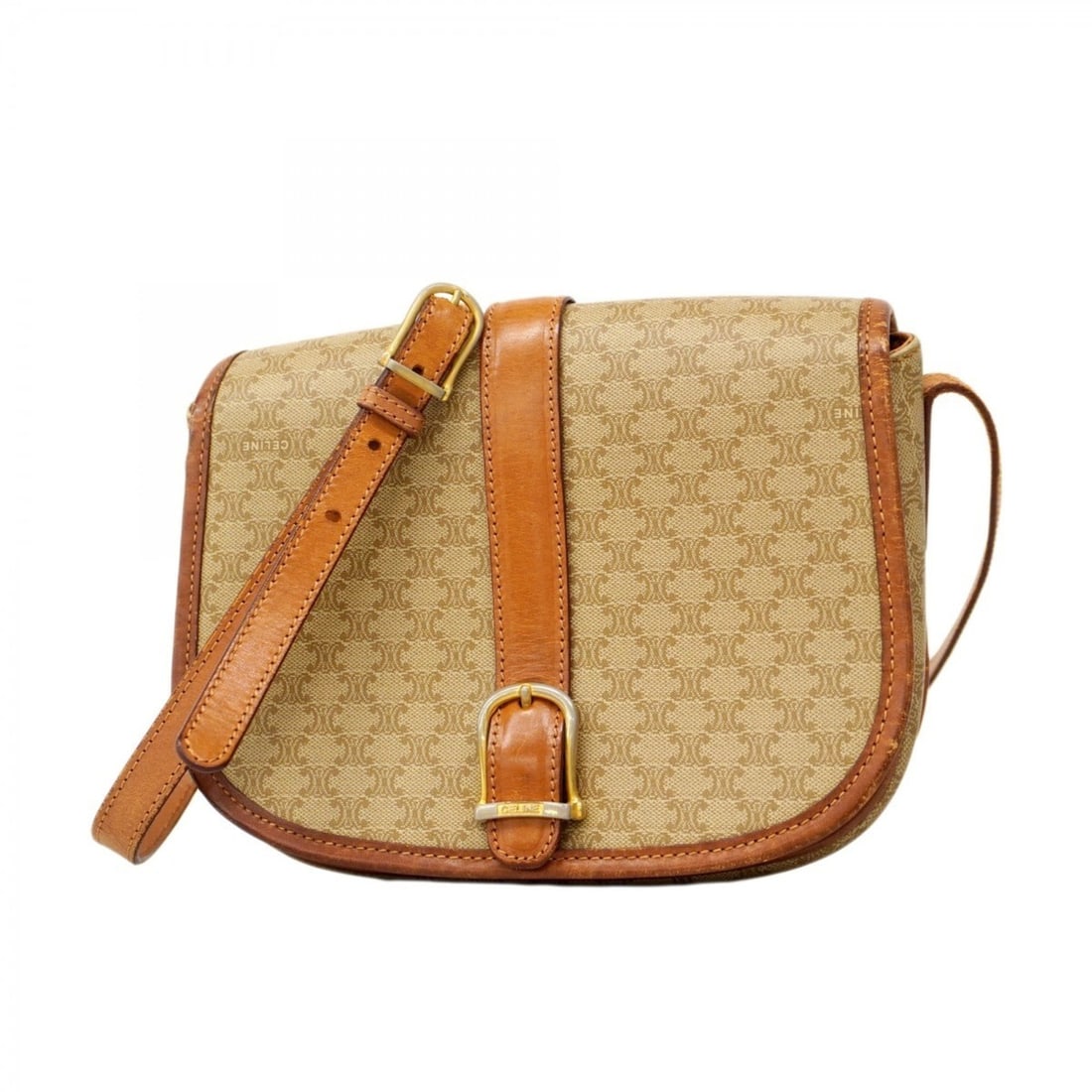 Celine Shoulder Bag Macadam Brown Women's: --- Catalog ---Category: SizeSize (HxWxD): 17.5cm x 21cm x 6cm / 6.88'' x 8.26'' x 2.36''Category: DesignType: Shoulder bagColor: BrownGender: WomenMaterial: PVC Hardware Color: GoldCategory: GeneralB