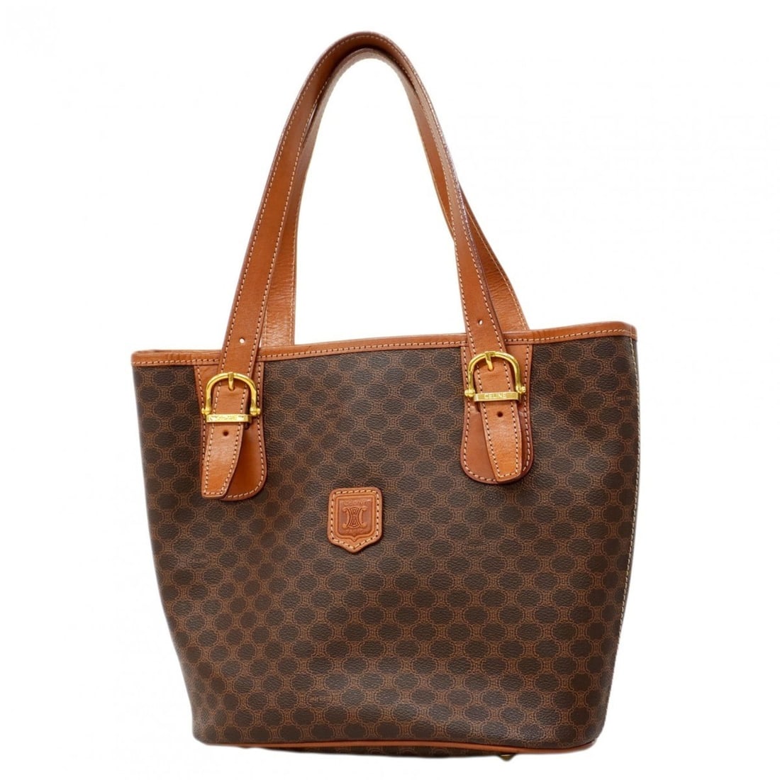 Celine tote bag Macadam brown women's: --- Catalog ---Category: SizeSize (HxWxD): 24cm x 24.5cm x 13cm / 9.44'' x 9.64'' x 5.11''Category: DesignType: Tote bagColor: BrownGender: WomenMaterial: PVC Hardware Color: GoldCategory: GeneralBran