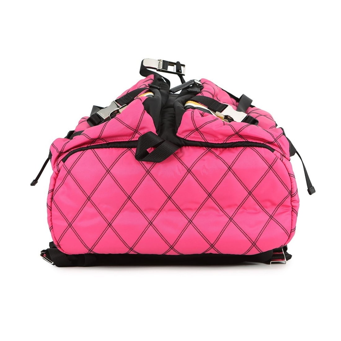 Prada Triangle Nylon Backpack, Black, Handbag, - 3