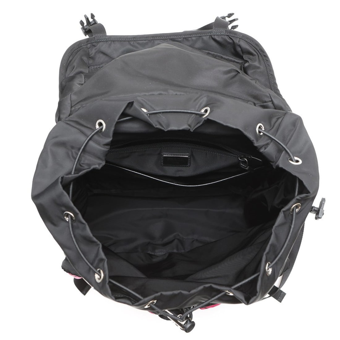 Prada Triangle Nylon Backpack, Black, Handbag, - 5