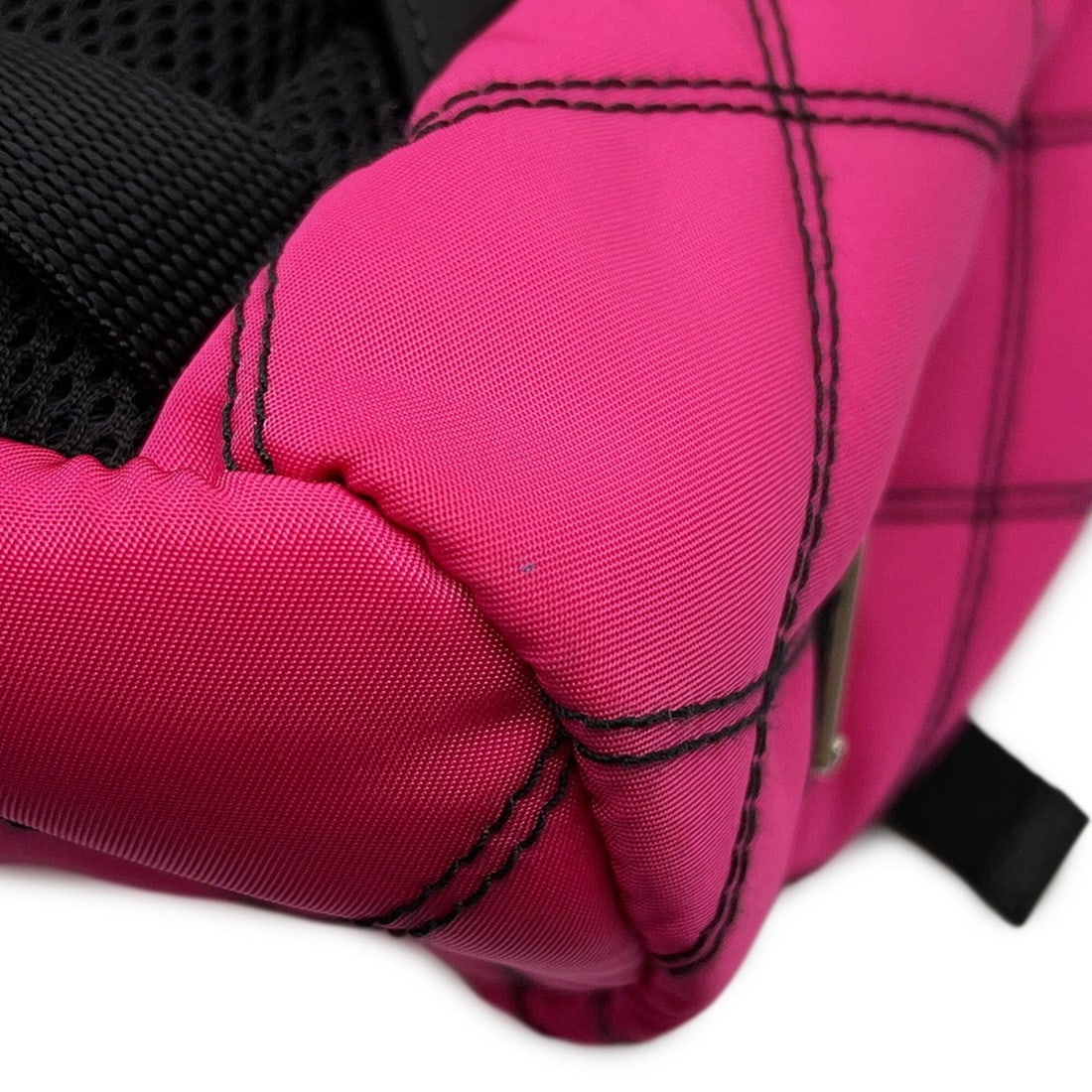 Prada Triangle Nylon Backpack, Black, Handbag, - 7