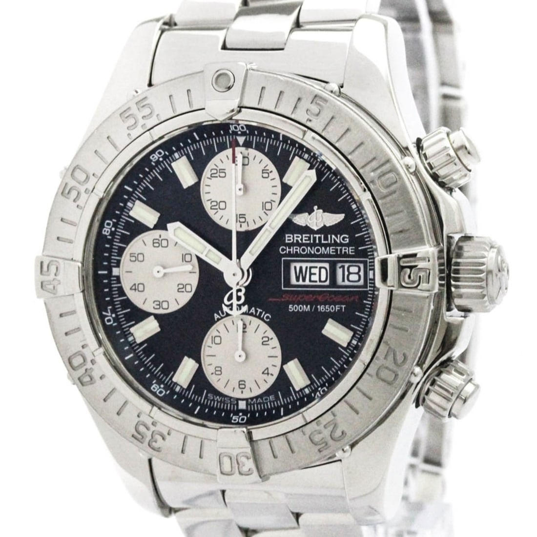 BREITLING Chrono Super Ocean Steel Automatic Mens Watch A13340 Polished (1 of 8)