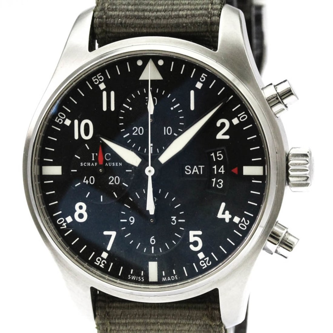 IWC Pilot Chronograph Steel Automatic Mens Watch IW377701 Polished (1 of 19)