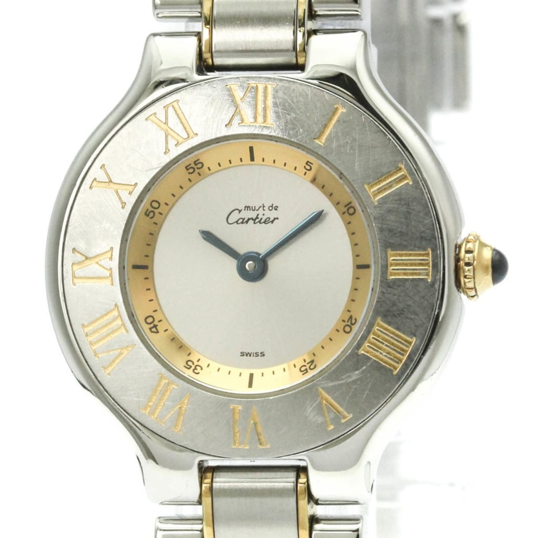 CARTIER Must 21 Gold Plated Steel Quartz Ladies Watch W10073R6 Polished (1 of 10)