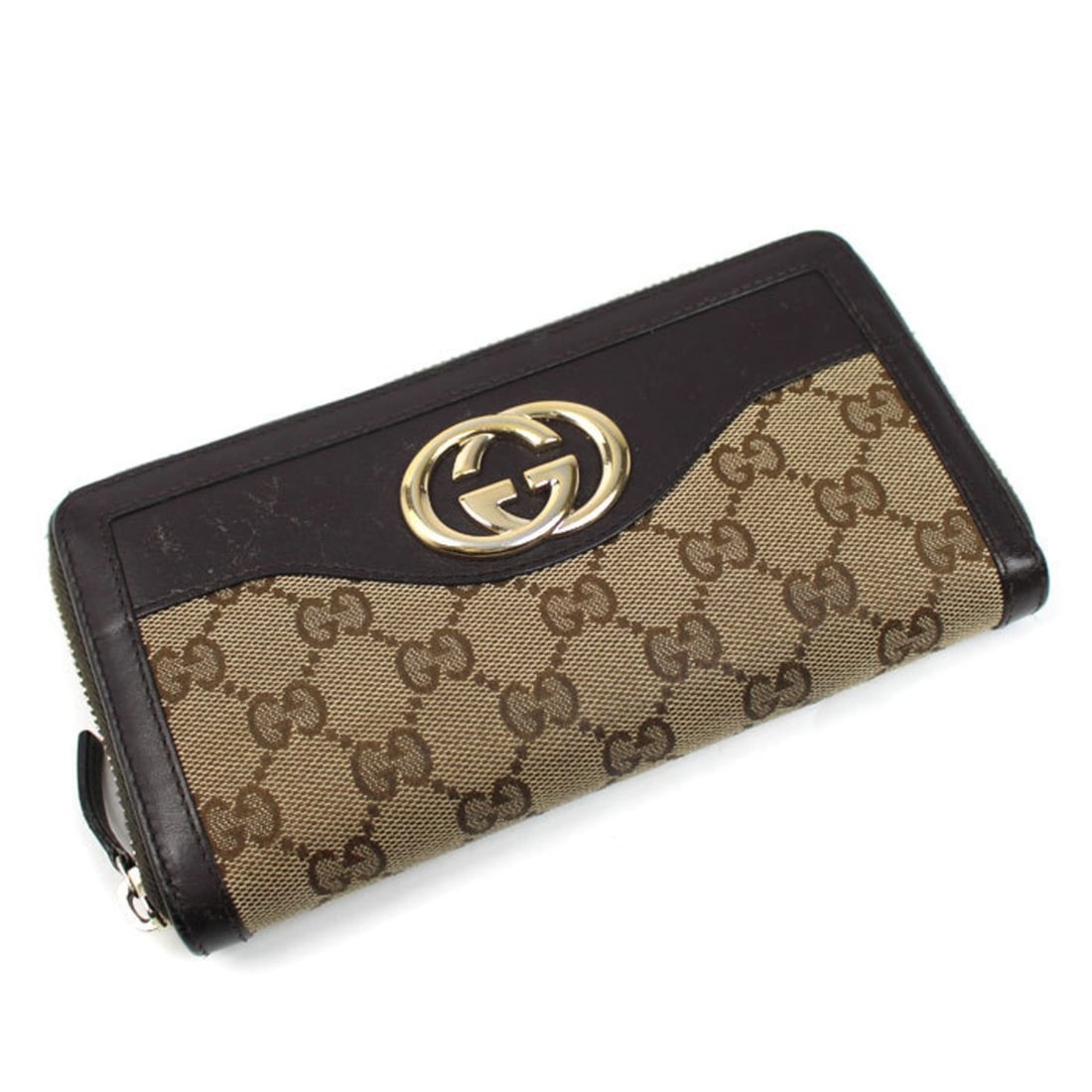 GUCCI Sukey Interlocking G Long Wallet, Beige, 308012, Women's (1 of 11)