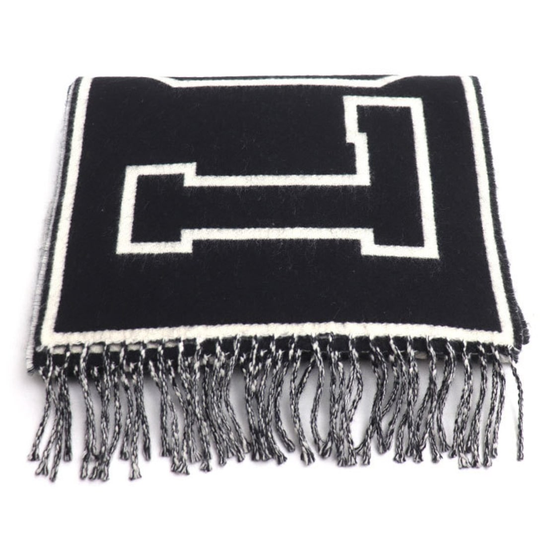 LOUIS VUITTON Louis Vuitton Echarpe City Loui Scarf Black M71317 Men's (1 of 8)