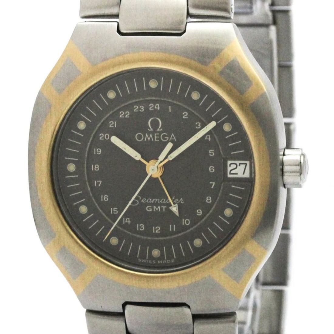 OMEGA Seamaster Polaris GMT 18K Gold Steel Mens Watch 396.1122 Polished (1 of 8)