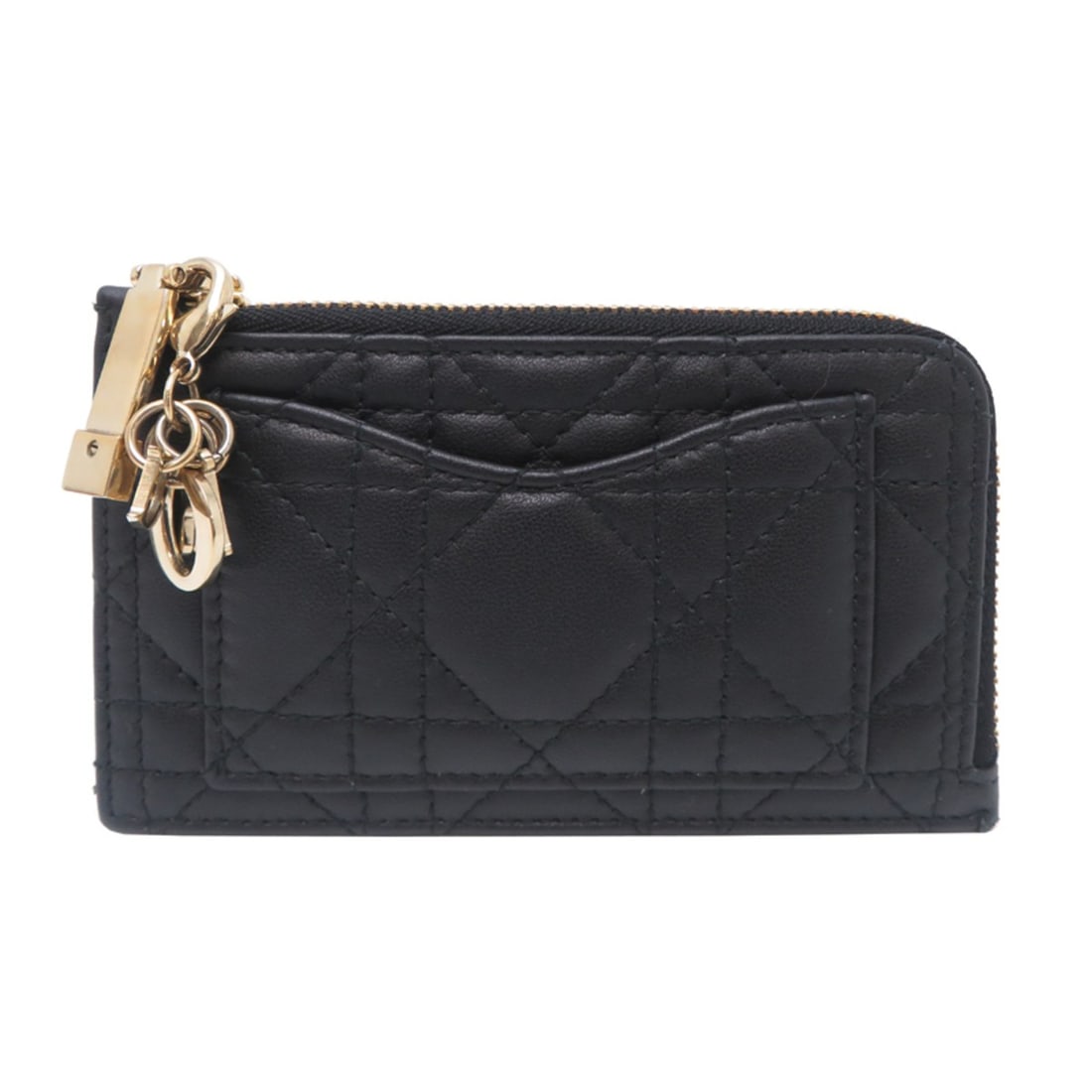 Christian Dior Lady Cosmos Zip Card Holder, Women's, S0965ONMJ_M900, Lambskin, Black: --- Catalog ---Category: DesignType: Card caseColor: BlackGender: WomenMaterial: Leather Leather/Fur Type: LambskinCategory: GeneralMPN: S0965ONMJ_M900Brand: Christian DiorCountry of Origin: ItalyCate