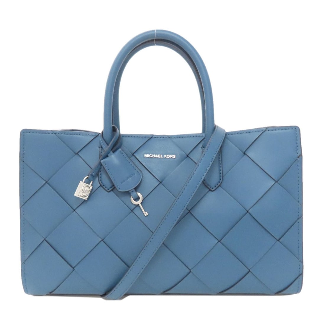 Michael Kors 2-way handbag, leather, women's: --- Catalog ---Category: SizeSize (HxWxD): 21.5cm x 35cm x 11cm / 8.46'' x 13.77'' x 4.33''Category: DesignType: HandbagColor: BlueGender: WomenMaterial: Leather Category: GeneralBrand: Michael Kors--